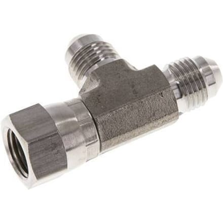 JIC T-koppeling UNF 1/2''-20 binnendraad x buitendraad RVS 350 bar (4917.5psi)