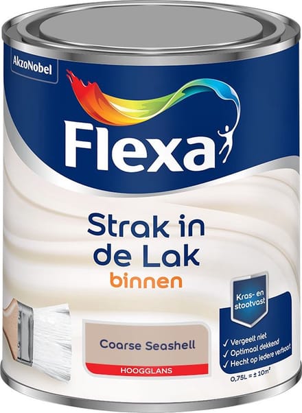 Flexa - Strak In De Lak Binnenlak Hoogglans - Coarse Seashell - Mengverf - 750 Ml