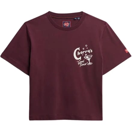 Superdry Roadside Trade Relaxed T-shirt Purple Grootte: 44