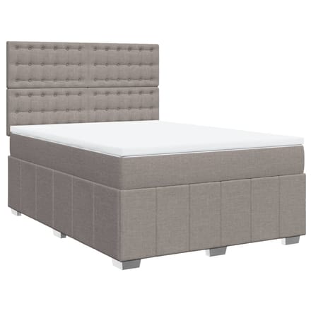 vidaXL - Boxspring - met - matras - stof - taupe - 160x200 - cm