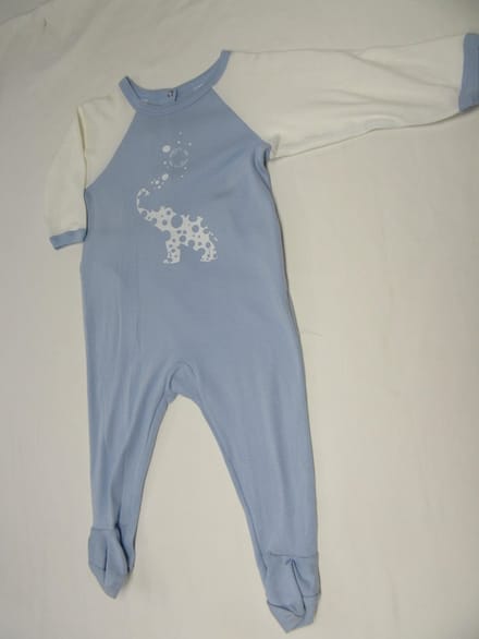 petit bateau , pyjama , katoen ,blauw ,olifant , 6 maand  67