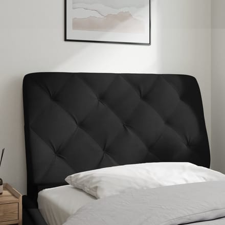 vidaXL - Hoofdbordkussen - 90 - cm - fluweel - zwart