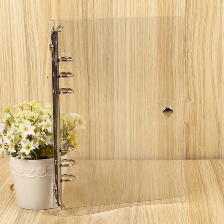 Transparante Binder Omslag Drukknoop Design Slijtvast Milieuvriendelijk PVC Budget Binder voor School beige