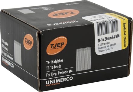Brad 16G 1.6mm l= 50mm recht RVS (2500)