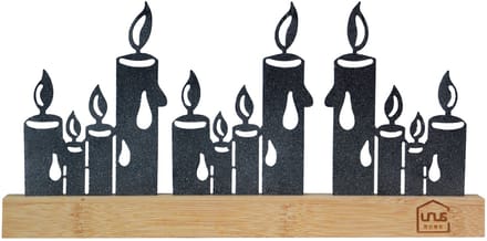 UNUS® Staander kaarsen metaal silhouette sneeuwlook zwart wit kerstdecoratie