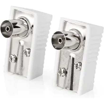 Nedis IEC (Coax) Connector | Angled | Female | Nickel Plated | 75 Ohm