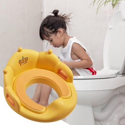 Potty Training Toilet - Kinder Potje - Zindelijkheidstraining Kind - Kroon Ontwerp - 39x35 cm - Geel