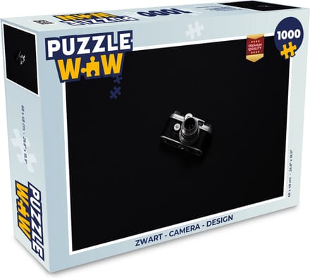 Puzzel Zwart - Camera - Design - Wit - Legpuzzel - Puzzel 1000 stukjes volwassenen