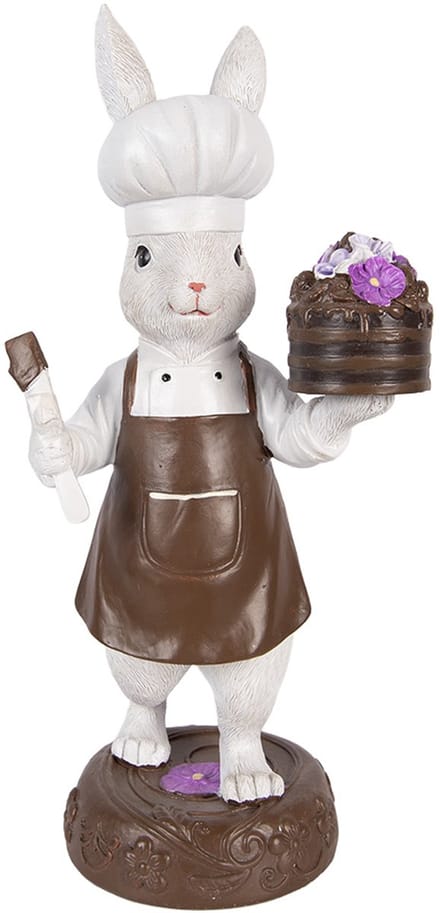 Clayre & Eef Decoratie Beeld Konijn 15x11x32 cm Wit Kunststof