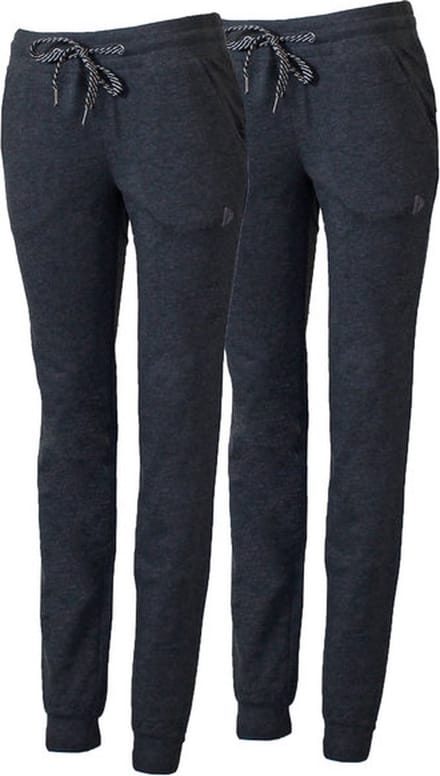 2-Pack Donnay - Joggingbroek met elastiek (Puck) - Sportbroek - Dames - Charcoal-marl (037) - maat M