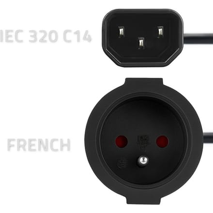 Qoltec Adapter Iec 320 C14 Naar Frans 0,15M Stroomkabel Voor Voeding