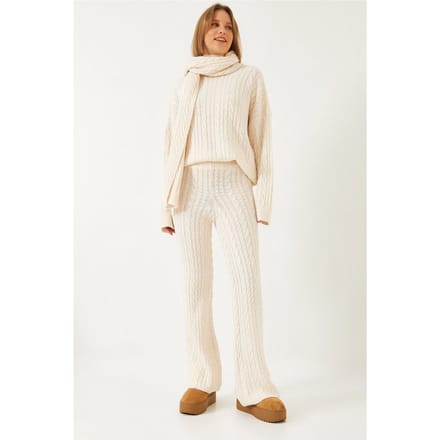 Gelaagde Brei Turtleneck Oversized Co-ord Set
