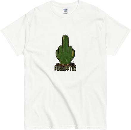 Heren Dames T shirt - Rebel Cactus Design - Wit - S