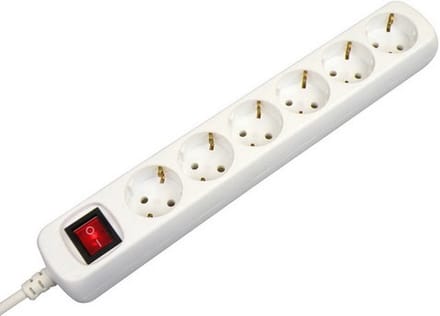 Stekkerdoos - 6-voudig - 5 meter - wit