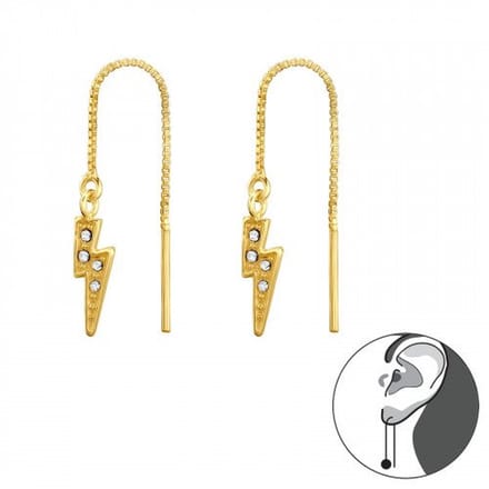 WeLoveSilver - zilveren oorbellen - gold plated - bliksemschicht