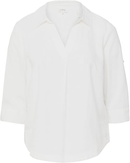 s.Oliver - female - Linnen blouse met 3/4 mouwen en omslag
