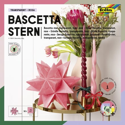 folia vouwbladen Bascetta-ster, 150 x 150 mm, lichtblauw, 32 vel