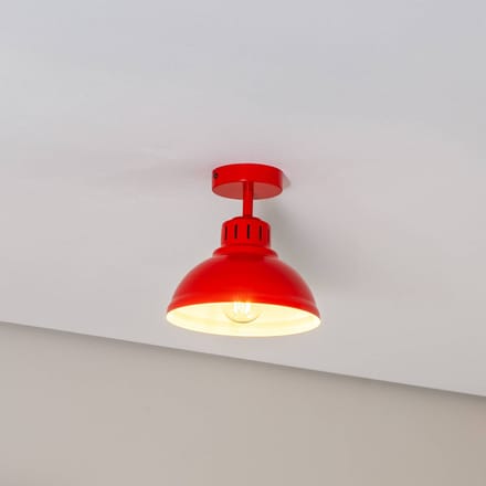 Luminex Sven plafondlamp, 1-lamp, rood, staal, E27