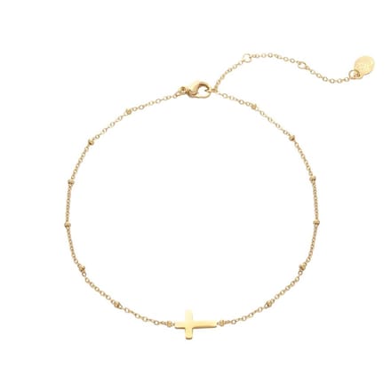 Armband met kruisje goud - Stainless Steel - Nikkelvrij