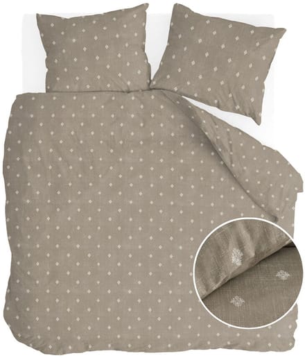 Walra Dekbedovertrek Remade Rustic GraCe - 200x220 - 100% katoen - Taupe
