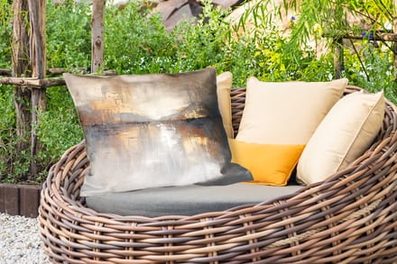 Buitenkussens - Abstract - Modern - Beige - Aesthetic - Goud - 60x40 cm - Weerbestendig