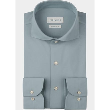 Profuomo Japanese Knitted Overhemd Light Blue - Overhemden Formeel