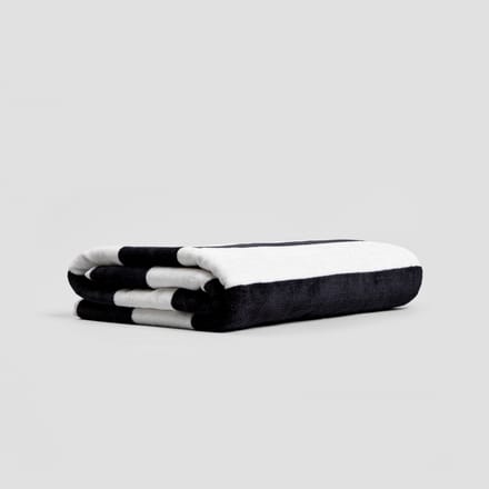 HOMLA - Towel - Black and White Striped - 100x150 cm