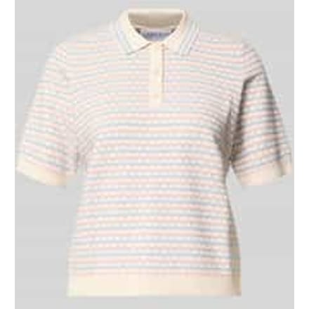 Gebreid shirt van viscosemix met polokraag