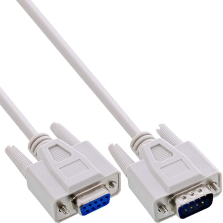 InLine Serial cable DB9 M/F 3m seriële kabel Beige male 9pin Sub D female 9pin Sub D