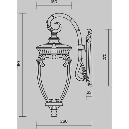 Maytoni Fleur buitenwandlamp, goud