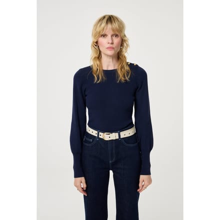 Fabienne Chapot Lillian Pullover After Midnight Blue Maat: S | Sweaters Outlet | Dames | Blauw