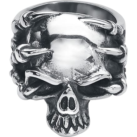 etNox hard and heavy - Gothic Ring - Claw Skull - voor Mannen - zilverkleurig