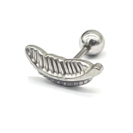 Oorpiercing Veer - RVS - 12 mm - Zilverkleurig