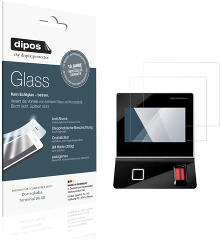 dipos – 2x Pantserfolie geschikt voor Dormakaba Terminal 96 00 | 9H Screenprotector