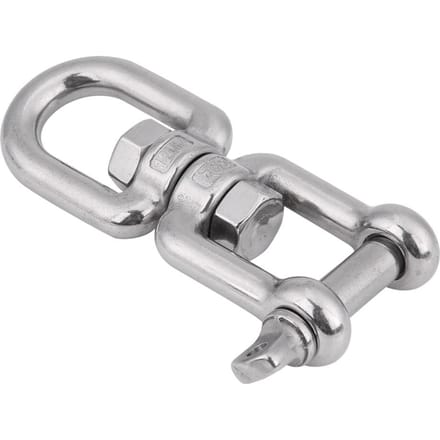 Anneau pivotant robuste en acier inoxydable 304 avec mousqueton à émerillon 12mm