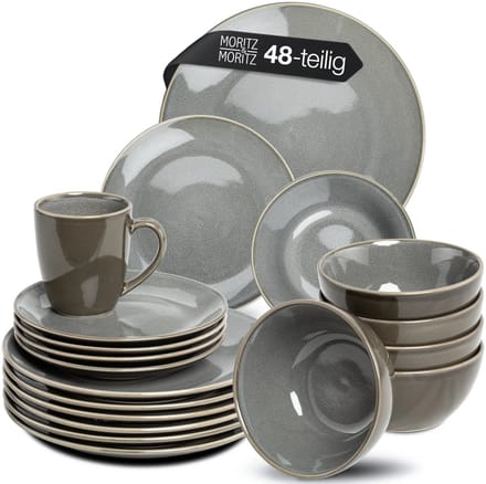 Moritz & Moritz SENSE 48-delig tafelservies voor 12 personen grijs