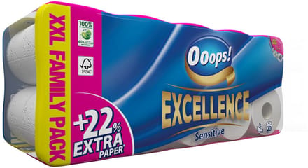 Ooops! Toiletpapier Excellence Sensitive 3-laags - 20 stuks