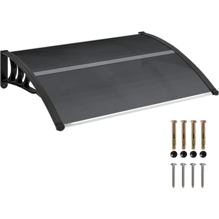 4goodz Deurluifel Afdak 75x100 cm - Overkapping polycarbonaat - Zwart