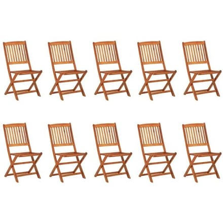 vidaXL - 11-delige - Tuinset - 220x90x75 - cm - massief - acaciahout