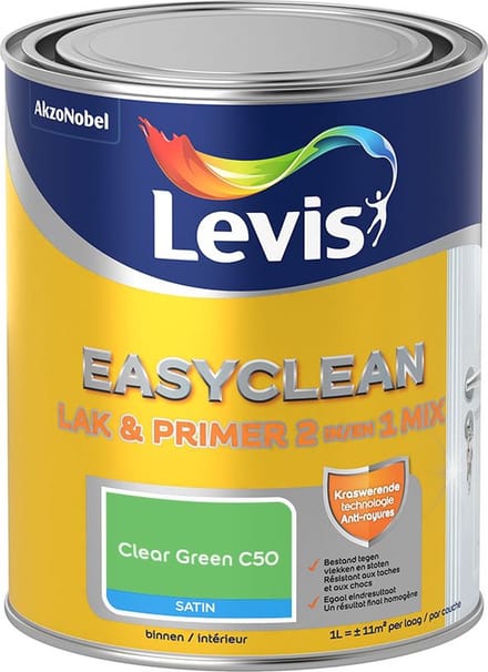 Levis - Easyclean Lak & Primer 2-In-1 Mix - Clear Green C50 - Mengverf - 1 L