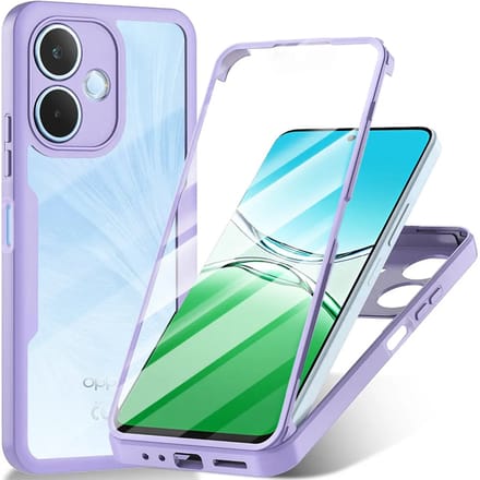 Hoesje geschikt voor Oppo A5 Pro - Techsuit ColorVerse 360 Case met Screenprotector - Paars