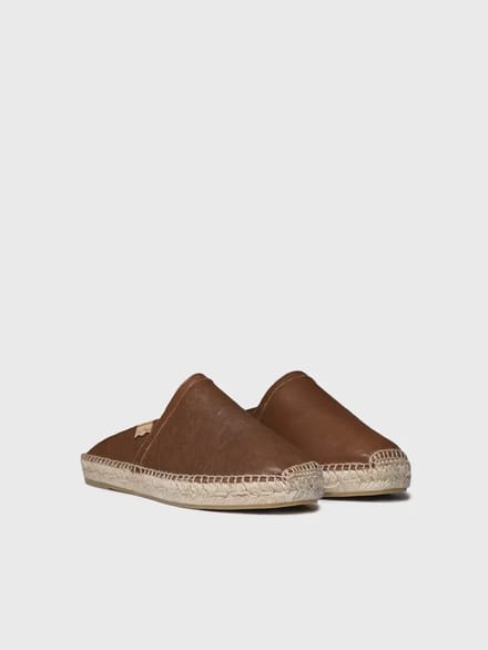 Dames metallic leren muiltjes en espadrilles | DENISE-P