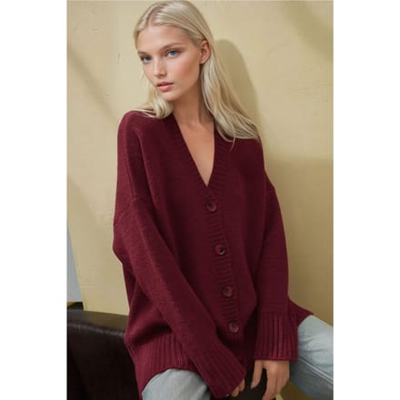 Dikke V-hals Gebreide Cardigan