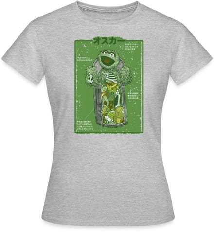 Sesamstraat Oscar Anatomie Vuilnisbak T-Shirt Dames