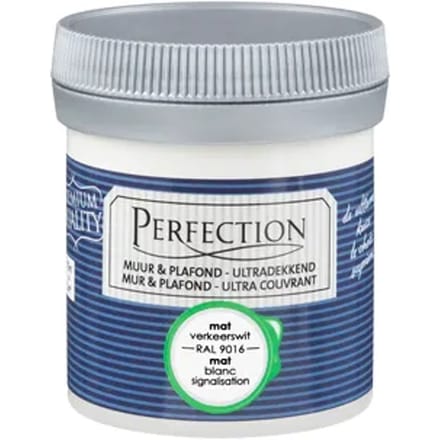 Perfection Muur & Plafond Verftester - Mat - Verkeerswit Ral 9016 - 75ml