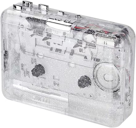 Draagbare USB Cassette Speler met Transparante Behuizing en USB 2.0 Aansluiting voor Opnames en Muziekherinneringen
