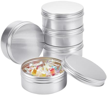 Dailygoods- Aluminium Blikken 5 Stuks 250 ml - Schroefdeksel