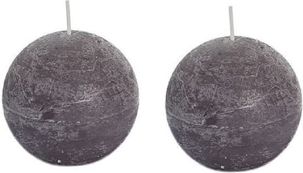 SPAAS Bolkaars - 2x - taupe - 8 cm - rustiek - 24 branduren - kaarsen