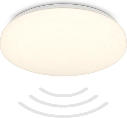 B.K.Licht - LED Badkamerverlichting - Plafondlamp met bewegingsmelder - IP54 - warm wit licht - 27x6.5 cm - Wit