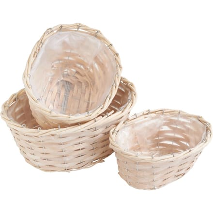 Houten manden van spaanplaat, set van 3 - Ovaal
